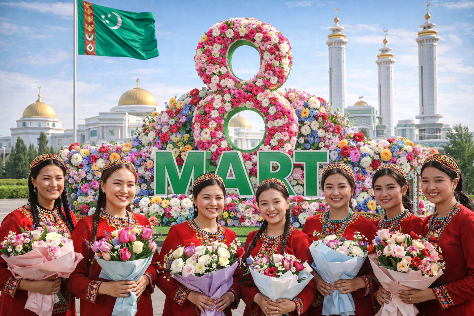 Президент Туркменистана подарит женщинам по 60 манатов к 8 марта 