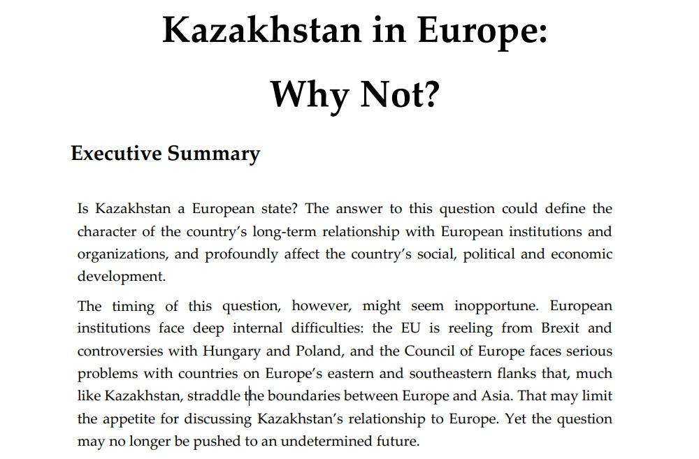 Kazakhstan in Europe: Why Not?