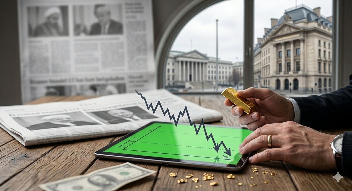 цена на золото падает