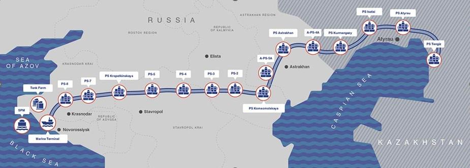 Карта Каспийского трубопроводного консорциума